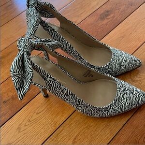 BCBGeneration Black and White Zebra Print Heels